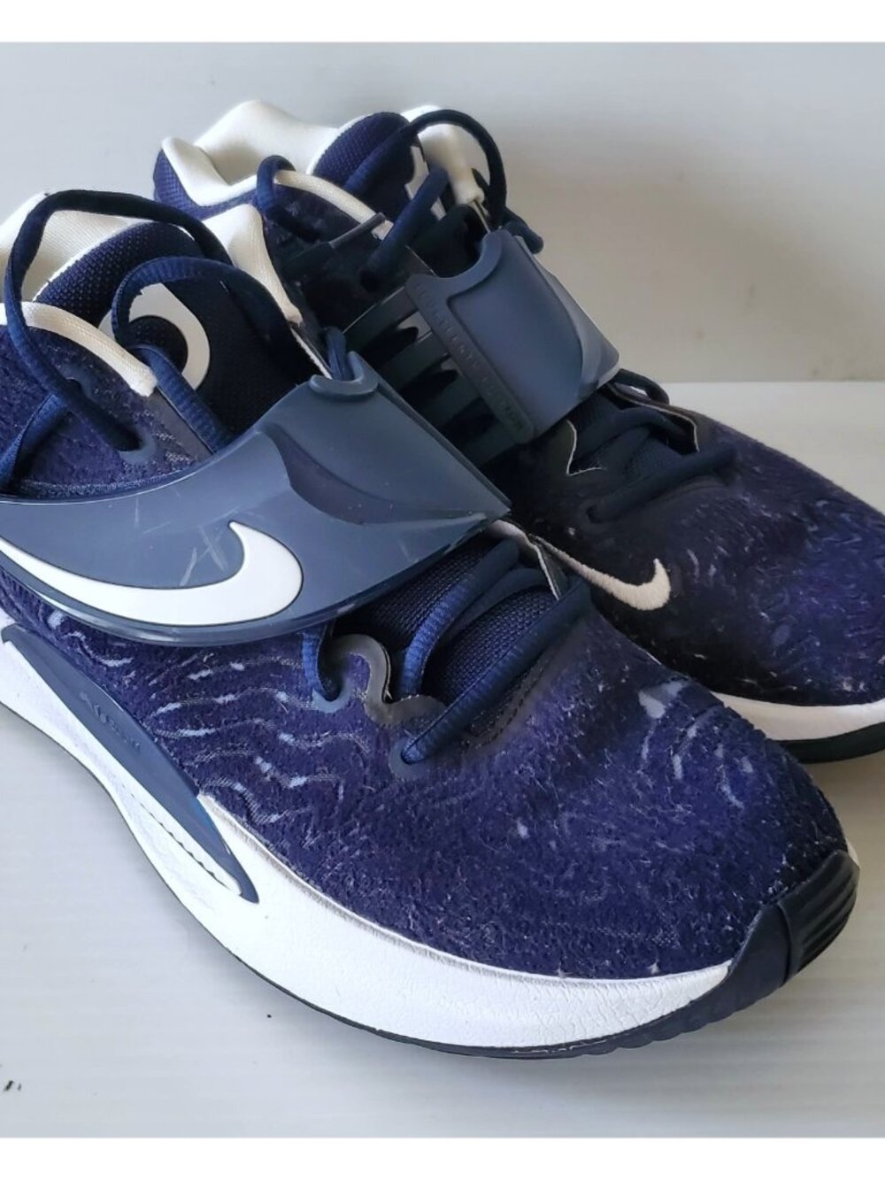 NIKE KD 14 COLLEGE NAVY WHITE BASKETBALL SNEAKER SHOES DA7850-401 MENS SIZE 9